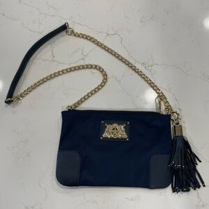 Navy Blue Juicy Couture Purse with Gold Chain and Hardware